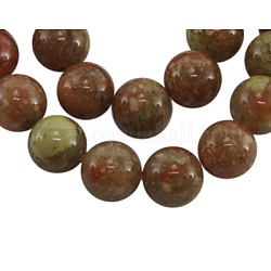 Unakite Gemstone Beads Strands, Natural, Round, Colorful, 6mm in diameter, hole: 0.8mm, about 15~16 inch/strand, about 65pcs/strand
