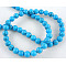 Gemstone Bead Strand, Dyed, Synthetic Turquoise, Round, about 8mm in diameter, hole: about 1mm, 40pcs/strands, 15.5 inch