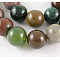 Natural Indian Agate Beads Strands, Round, 14mm, Hole: 1mm, about 28pcs/strand, 15.5 inch