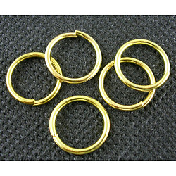 Iron Jump Rings, Open Jump Rings, Cadmium Free & Lead Free, Golden Color, 16x1.4mm, Inner Diameter: 13.2mm, about 1620pcs/1000g
