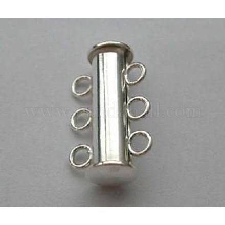 純銀製のスライドロックの留め金  ペヨーテクラスプ  3の穴  銀  16.5mm  穴：1.5mm H332-1-1