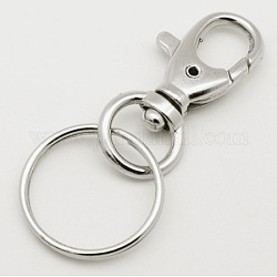 Fer mousqueton porte-clés, couleur platine, taille:  Largeur environ 28mm, Longueur 78mm