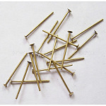 Iron Flat Head Pins, Cadmium Free & Nickel Free & Lead Free, Antique Bronze, 20x0.75~0.8mm, Head: 2.5mm, about 9700pcs/1000g
