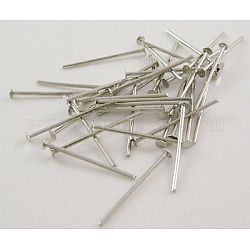 Brass Flat Head Pins, Nickel Free, Platinum Color, Size:  about 0.7mm thick, 2.2cm long. about 6000pcs/500g