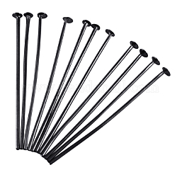 Iron Flat Head Pins, Gunmetal, Size: about 5.0cm long, 0.75~0.8mm thick, head: 2mm, about 5000pcs/1000g