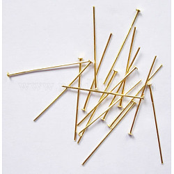 Iron Flat Head Pins, Golden Color, Size: about 3.2cm long, 0.7mm thick, about 7600pcs/1000g
