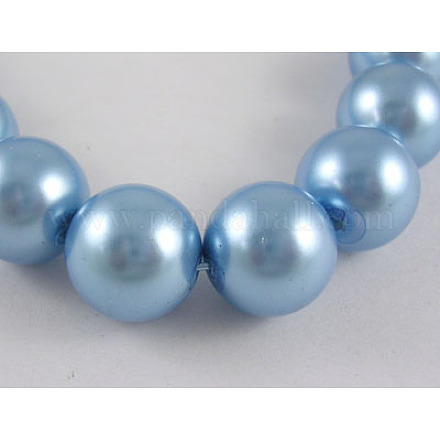 Chapelets de perles en verre nacré HY14mm103-1