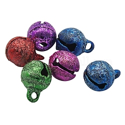 Bell Charms, Iron, Bell, Colorful, Size: about 6.5mm wide, 9.5mm long, hole: 1mm