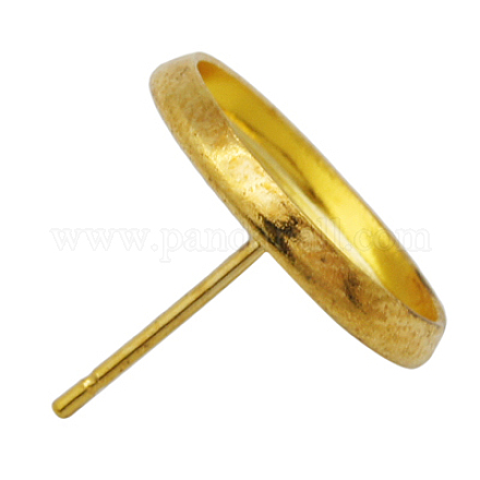Brass Stud Earring Settings IFIN-Q006-G-1