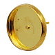 Brass Stud Earring Settings IFIN-Q006-G-2