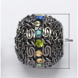 Handmade Indonesia Beads, with Aluminum Core, Round, Gray, Size: about 28mm in diameter, hole: 3mm