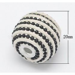Handmade Indonesia Beads, with Aluminum Core, Rondelle, Gray, Size: about 20mm in diameter, 18mm thick, hole: 3mm