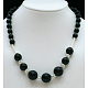 Round Acrylic Beaded Necklaces with Rhinestone J-JN00062-07-1