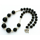 Round Acrylic Beaded Necklaces with Rhinestone J-JN00062-07-2