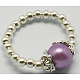 Mode-Glas-Perlen Stretch Ring J-JR00014-2