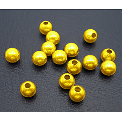 Brass Seamless Beads, Round Beads, Golden, about 8mm in diameter, hole: 2mm