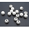 Brass Seamless Beads, Round Beads, Silver Color Plated, about 8mm in diameter, hole: 2mm