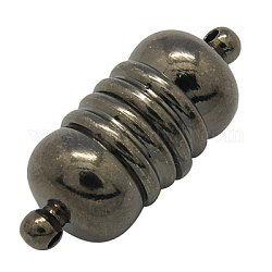 Brass Magnetic Clasps, Column, Gunmetal, 31x12mm, Hole: 2mm