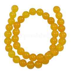 天然石ビーズ連売り  天然な白翡翠  染め  ラウンド  ゴールド  8mm  穴：0.8mm  約50個/連  15.5インチ&nbsp;JBS050-8MME2