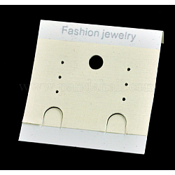 Plastic Display Card, used for Ear Stud, earring and earring pendant, Creamy White, Rectangle, 53mm long, 50mm wide