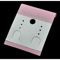 Plastic Earring Cards, Pink, about 50mm long, 38.5mm wide