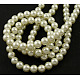 Round Glass Pearl Beads Strands JPS8MMY-02-2