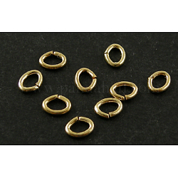 Jump Rings, Brass, Golden Color, Oval, 22 Gauge, 4x3x0.6mm