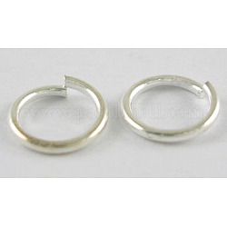 Iron Jump Rings, Open Jump Rings, Silver, 8x1mm, 18 Gauge, Inner Diameter: 6mm, about 7200pcs/1000g