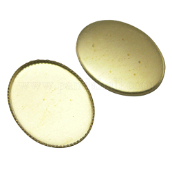 Brass Cabochon Settings, Lead Free and Cadmium Free and Nickel Free, DIY Material for Hair Accessories, Oval, Unplated, 14.5x19mm, Tray: 18x13mm
