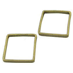 Brass Linking Rings, Square Ring, Unplated, Nickel Free, Size: about 8mm wide, 8mm long, 1mm thick