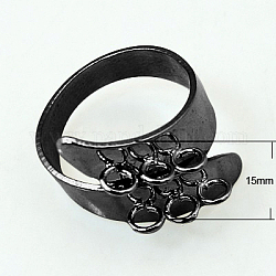 Манжеты латунные кольца, пустое кольцо петли, без никеля , металлический черный, 18 мм