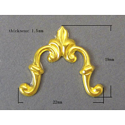 Brass Findings, Lead Free and Cadmium Free, Golden, Size: about 19mm wide, 22mm long, 1.5mm thick