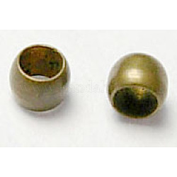 Зажимные бусины из латуни, без никеля , рондель, античная бронза, 1.5 мм
