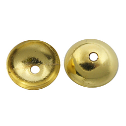 Brass Bead Caps,  Apetalous, Golden, 8x2.5mm, Hole: 0.5mm, about 1000pcs/bag