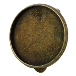 Brass Earring Settings, Antique Bronze, 20mm, Tray: about 18mm inner