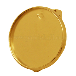 真鍮製クリップオンイヤリングのセッティング  ゴールドカラー  20mm  トレイ：約18内径