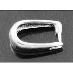 Brass Ice Pick Pinch Bails, Silver, 10x6x3.5mm, Pin: 1mm