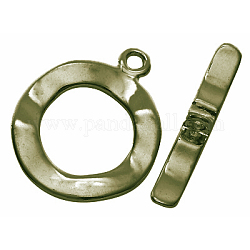 Brass Toggle Clasps, Antique Bronze, Ring: about 24mm wide, 28mm long, Bar: about 5mm wide, 29.5mm long, hole: 2mm
