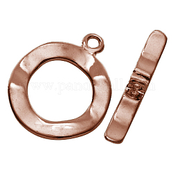 Brass Toggle Clasps, Red Copper Color, Ring: about 24mm wide, 28mm long, Bar: about 5mm wide, 29.5mm long, hole: 2mm