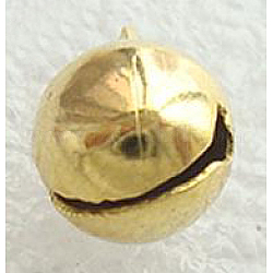 Breloques de cloche en laiton, pour noël, ronde, or, 10~11x8x8mm, Trou: 2mm