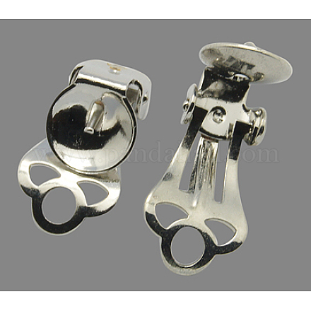 Iron Clip-on Earring Findings KK-15X9-1