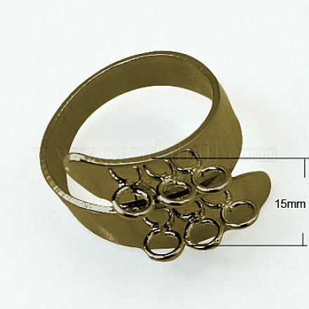 Cuff Brass Ring Shanks KK-B201-AB-1