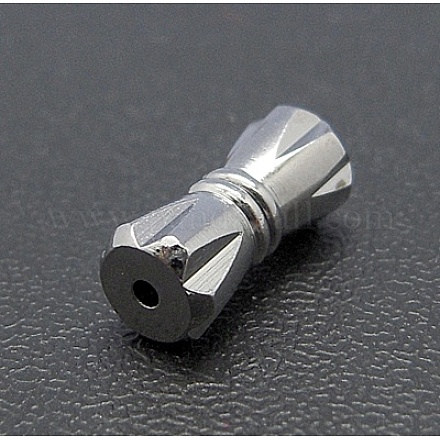 真鍮製ネジ式クラスプ  アクセサリーのコンポーネント  プラチナ  11x5mm  穴：1mm KK-B240-1-1