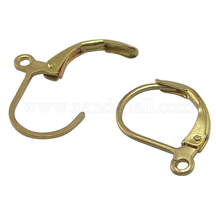 Brass Lever Back Hoop Earrings KK-EC223-C-1