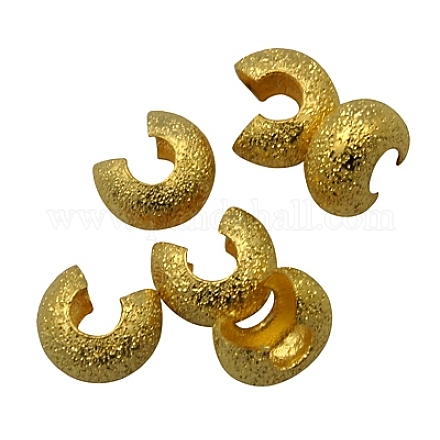 Brass Crimp Beads Covers KK-G015-G-NF-1