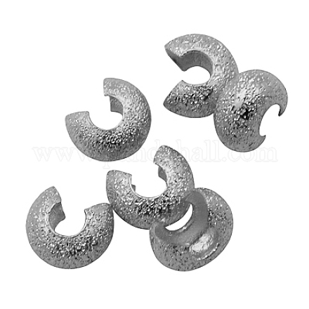 真鍮製つぶし玉カバーカシメ玉カバー  プラチナ  直径4mm  穴：2mm KK-G016-P-1