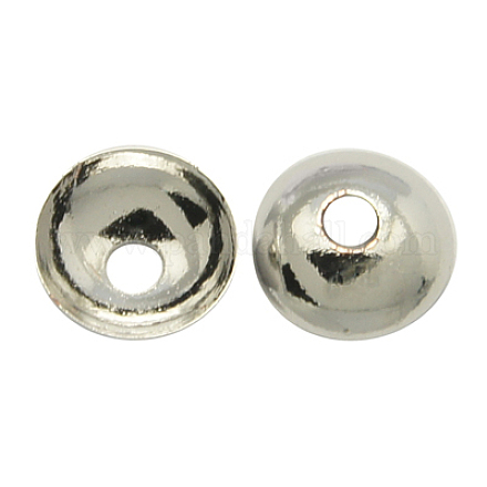 真鍮製ビーズキャップ  花弁のない  銀色のメッキ  5x1.5mm  穴：0.5mm  約1000個/袋 KK-H052-S-1