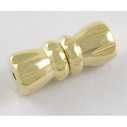 真鍮製ネジ式クラスプ  あなたのアクセサリー類のための完璧な結末  ゴールドカラー  10~11x4.5mm  穴：1~1.2mm KK88-G-1
