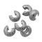 Brass Crimp Beads Covers, Nickel Free, Platinum, About 3.2mm In Diameter, 2.2mm Thick, Hole: 1.2mm