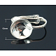 真鍮製のイヤリングのセッティング  穴開けないイヤリング  プラチナ  トレイ(平らではない): 10mm  内径：15x6mm KK-E032-N-1